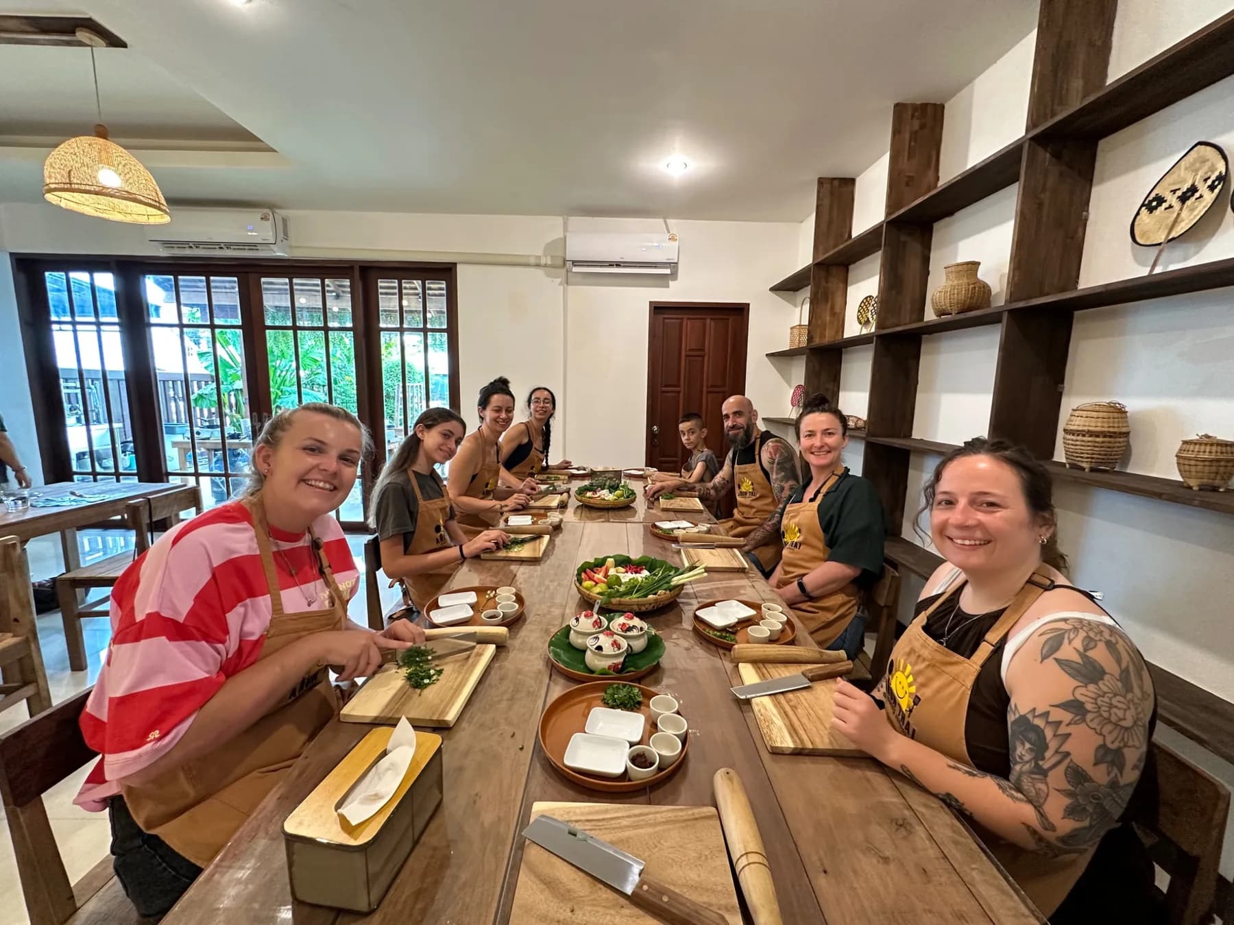 Group Thai cooking class at Arun Thai Cooking School
